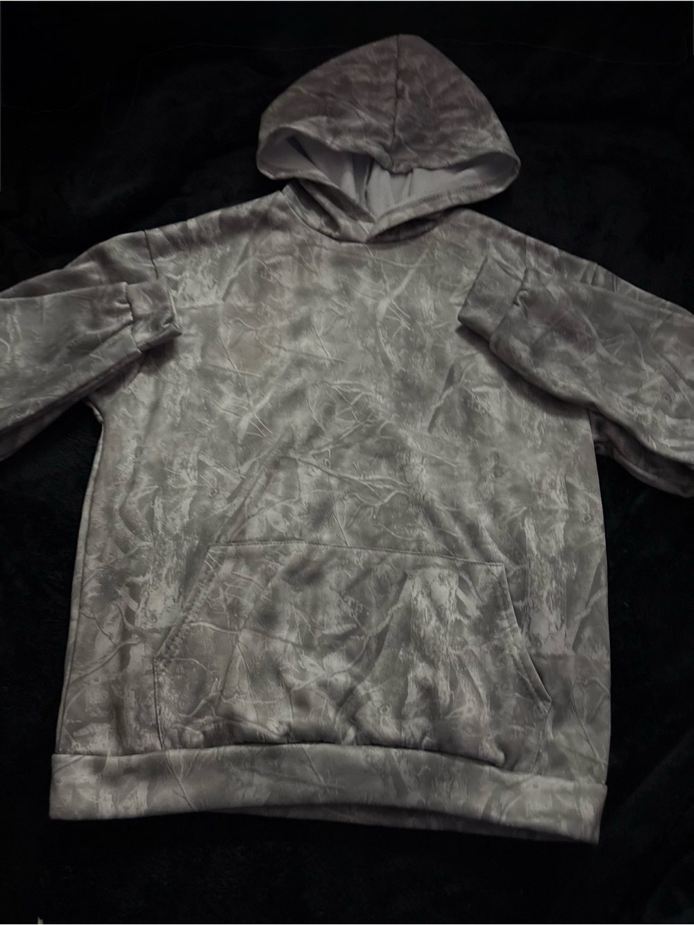 SHEIN Men's Hooded Sweatshirt in Light Gray Marble